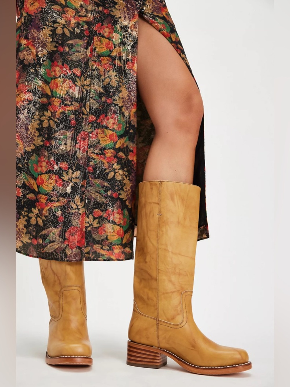 FRYE X Free People Campus 14L Boots, Leather, Yellow, Size 6 - Picture 3 of 10